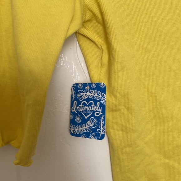 Free People Intimately 3/4 sleeve yellow top size small - Picture 4 of 5